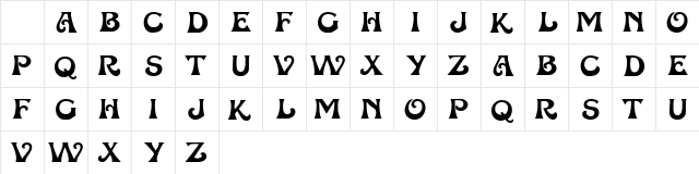 Fantaisie1 Regular  glyph index