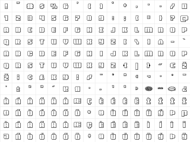 Warp Thruster Engraved Regular  glyph index