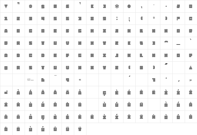 PorkerGrey Regular  glyph index