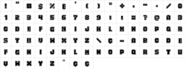 Numero 10 Regular  glyph index