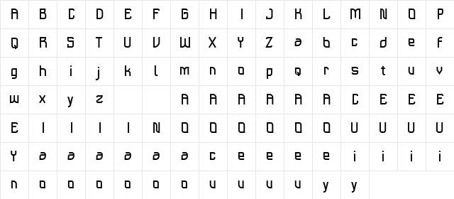 Satriya Demo Regular  glyph index