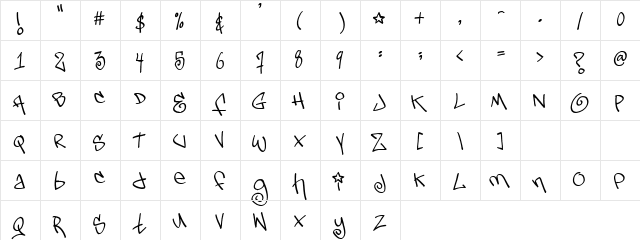 Wand Regular  glyph index