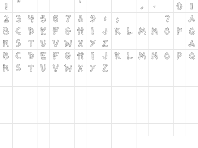 Doodle Wood Regular  glyph index