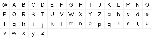 Cartica Regular  glyph index