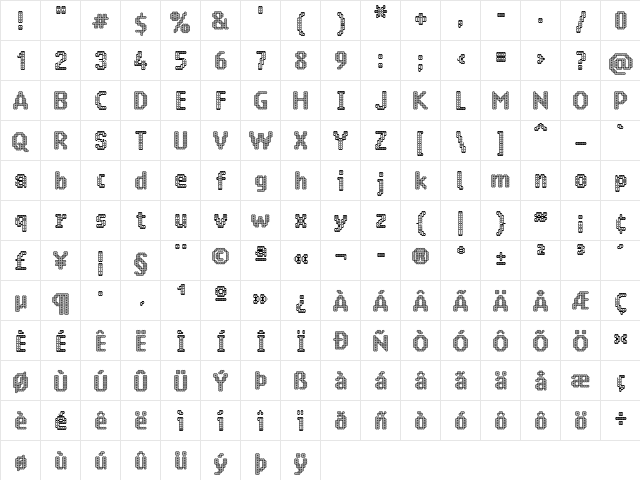 Ring Matrix Two Regular  glyph index