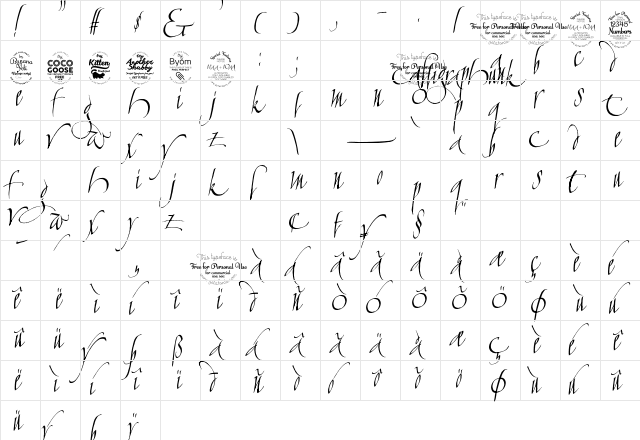 cAlLiGrApHuNk Regular  glyph index