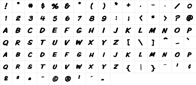 VTCKomixationSCBold Regular  glyph index