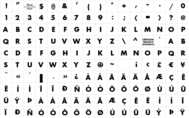 Rough DraftSolid Fill Regular  glyph index