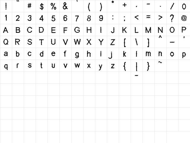Labuhan Bajo Regular  glyph index