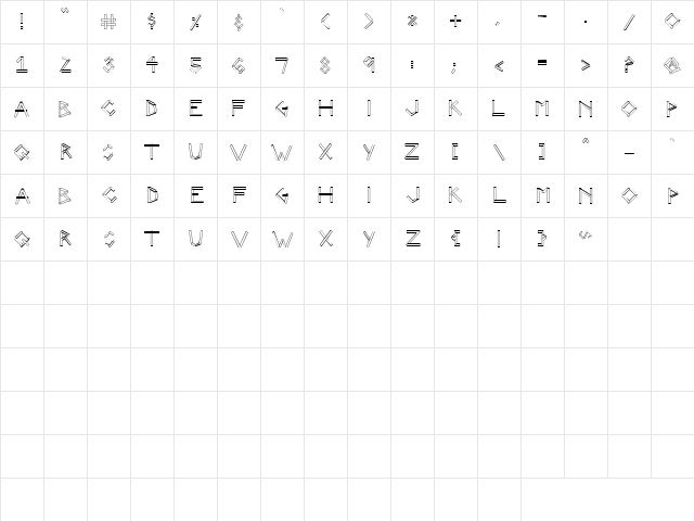 CK Strips Regular  glyph index