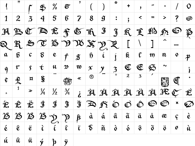 Xenippa Regular  glyph index