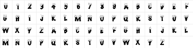 PWHAPPYCHRISTMAS Regular  glyph index