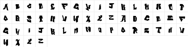 Alphabet Black Regular  glyph index
