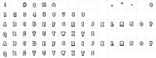 CF Le grand cirque Personal Regular  glyph index