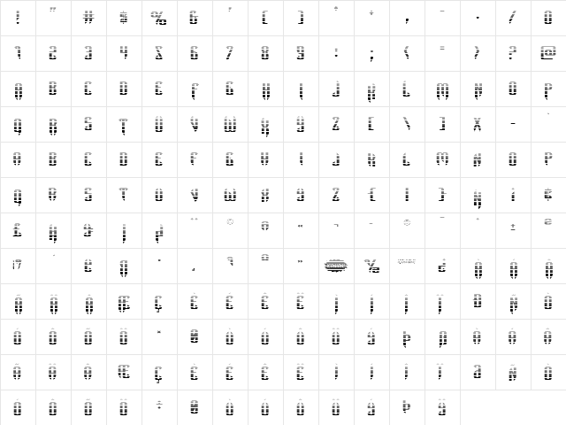 The Immortal Gradient Regular  glyph index