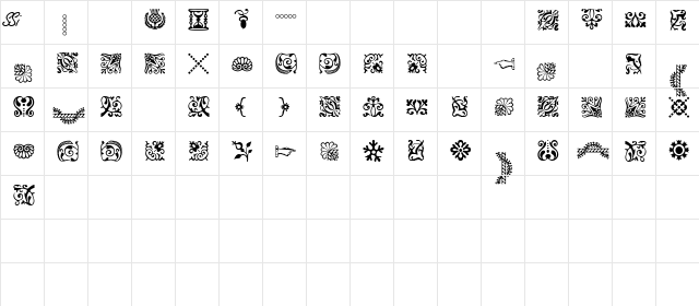 CaslonOrnamentsSSK Regular  glyph index