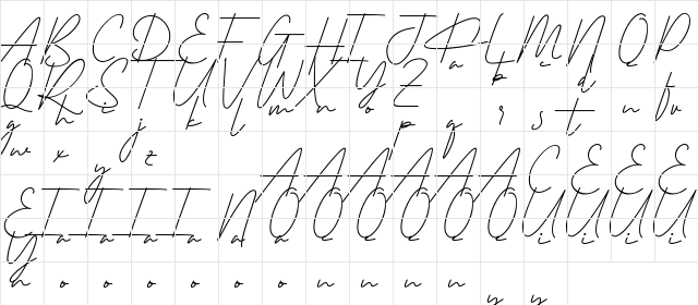 Rutinitas Demo Regular  glyph index