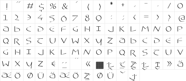 TypoasisUncial Regular  glyph index