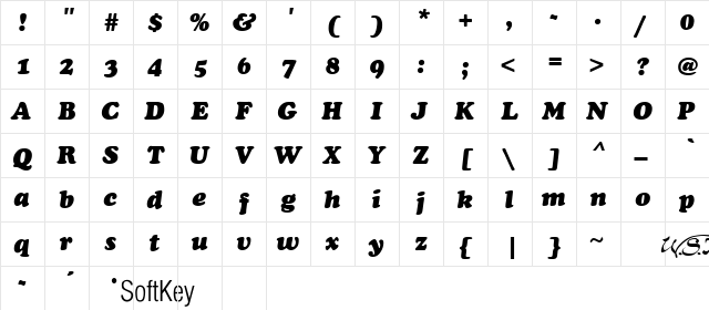 Cookies Italic Regular  glyph index