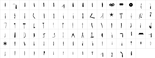 Cut Point STD Regular  glyph index