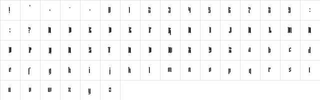 Frostletter Regular  glyph index