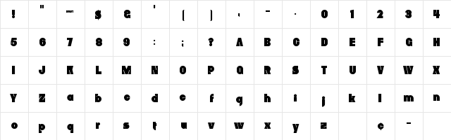 DXS Bust Regular  glyph index