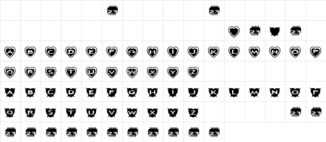 Zone23_Two Kinds of Love IV Normal  glyph index