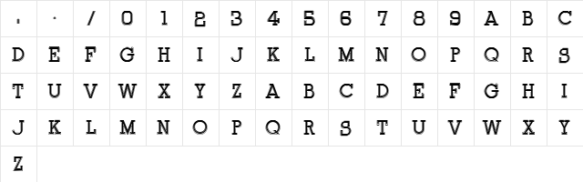 Onderneming Regular  glyph index