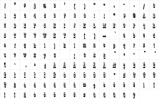 OldTowneNo536DSh1 Regular  glyph index