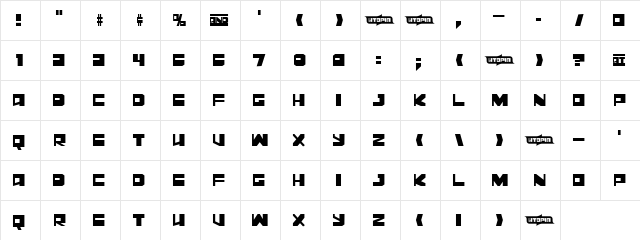 Leningrad Disco Regular  glyph index