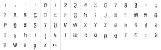 Static Age Horizontal Hold Regular  glyph index