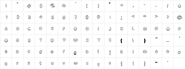 Dross01Hollow Regular  glyph index