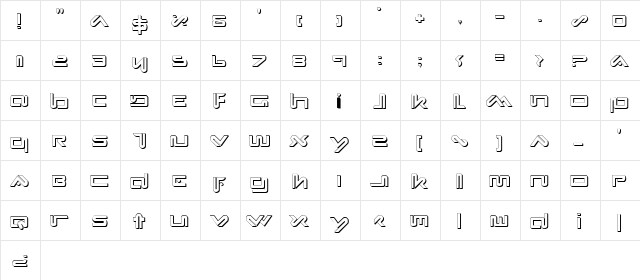 Xephyr Shadow Shadow  glyph index
