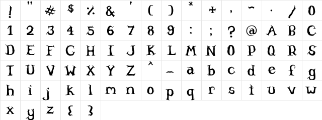 Willowheart Willowheart  glyph index