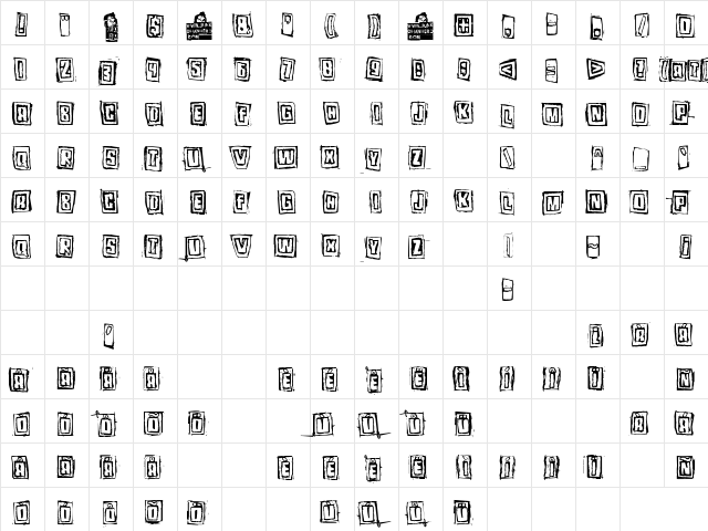 Pozo Regular  glyph index