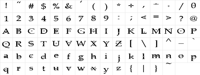 AnniesHearts Regular  glyph index