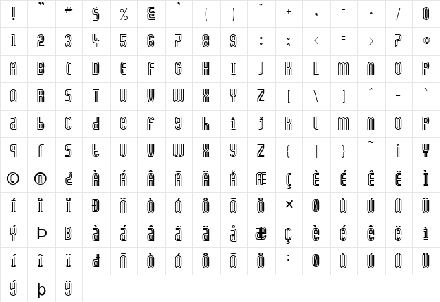 FZ UNIQUE 13 Normal  glyph index