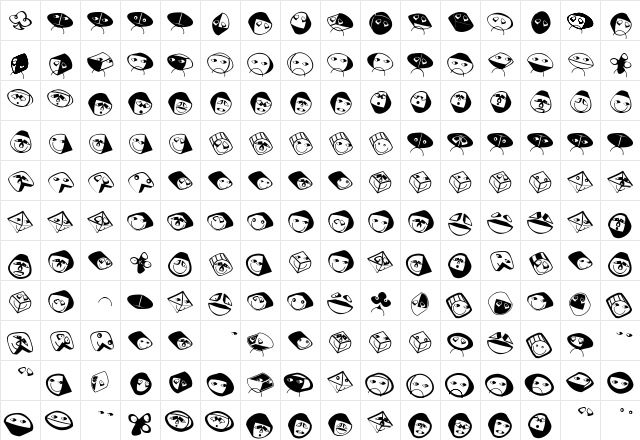 EdgedFacesKantig Regular  glyph index