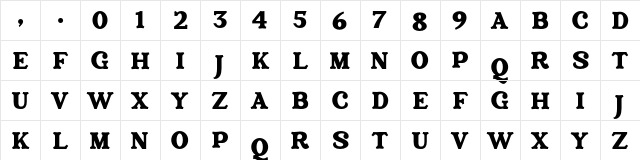 Acherone Regular  glyph index