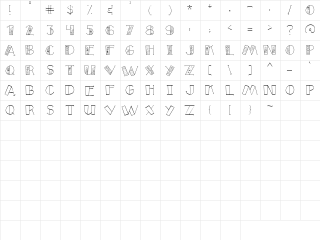 CK Happy Camper Regular  glyph index