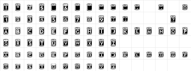 Aeroseal Regular  glyph index