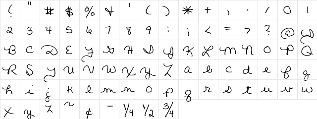 FG Ang Hand Regular  glyph index