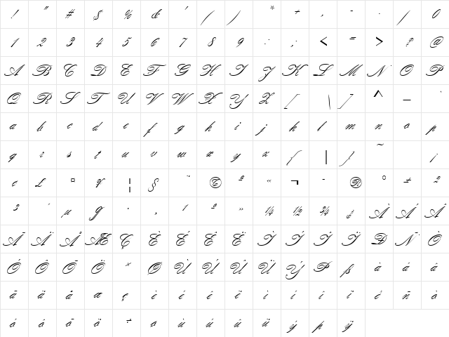 ClassicScrNo1JoiURWDReg Regular  glyph index