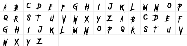 DEADLY KILLERS DEMO Regular  glyph index