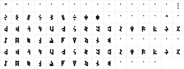 Temphis Sweatermonkey Regular  glyph index