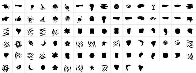 Fontesque Ornaments Black  glyph index
