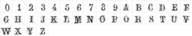 OrnamentalNo2 Regular  glyph index