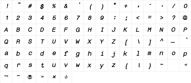 R_thai Bold Italic  glyph index
