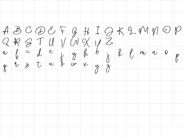 Bendina Sambat Regular  glyph index