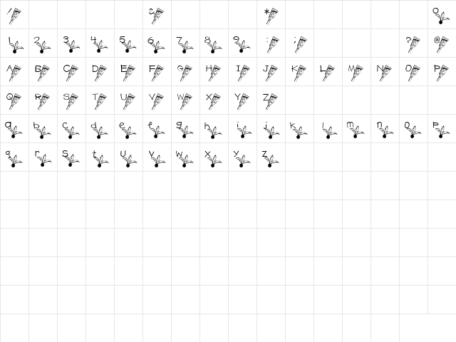 Hagoita Font Regular  glyph index